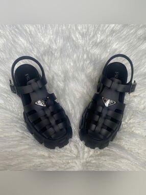 Prada Monolith leather sandal